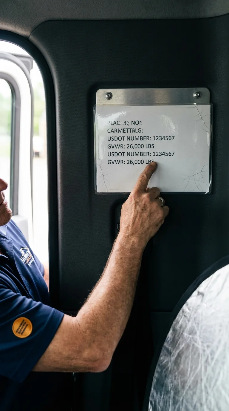 USDOT licensing placard verification in Ortonville